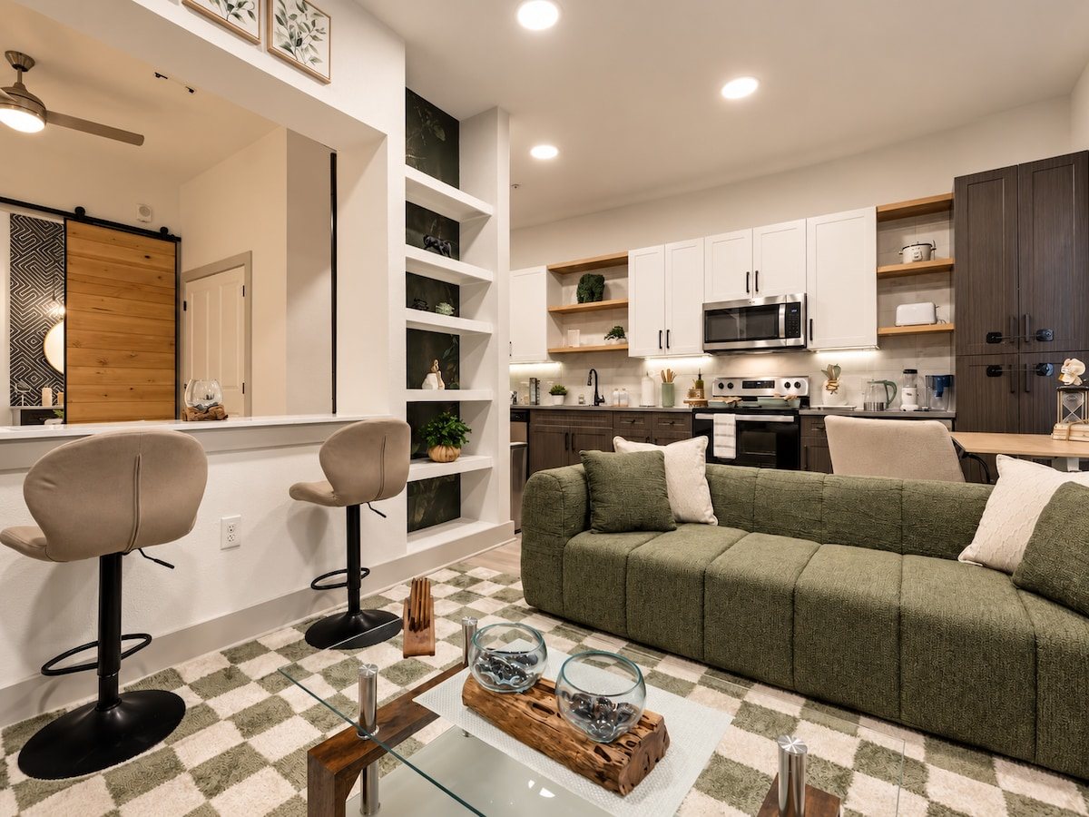Living room and kitchen